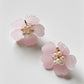 Sakura glass and freshwater pearls earrings