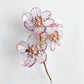 The Sisters glass and freshwater pearls floral brooch in purple