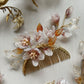 Autumn embrace silk cotton tree flower wedding hair slide