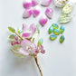 "Thank you" mini Chinese New Year pink lily bouquet brooch