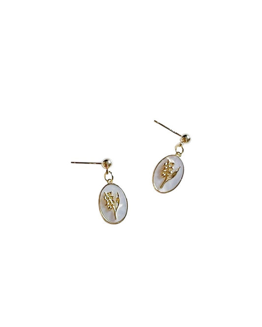 Lily of the valley mother of pearl earrings