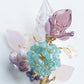Autumn garden hydrangea and lily floral bouquet brooch