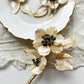 Seashells floral twig brooch with Swarovski crystals