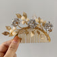 Christmas magic Swarovski crystals hydrangea wedding hair slide
