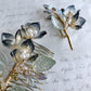 Black lily Swarovski crystals and glass heirloom hair slide