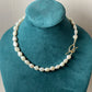 Medium white wedding pearl necklace with heart toggle