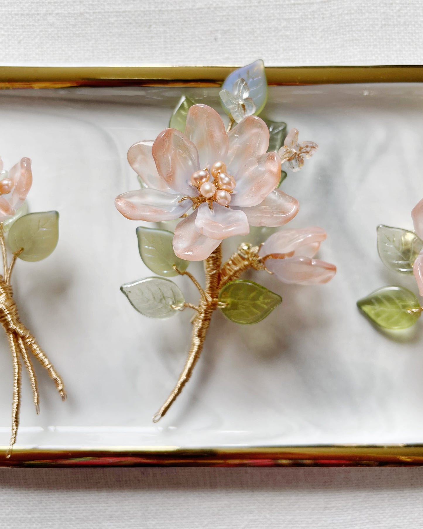 Dawn of spring dancing butterflies flower brooch