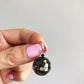 Seashell mosaic bubbles glass beads earrings in black hook style