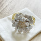 Silver Christmas peony freshwater pearls and Swarovski crystals bangle