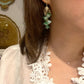 Canterbury bell flowers earrings in green