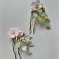"When it rains sakura" - Monet's garden sakura hair pin in glass and Swarovski crystals