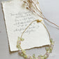 Spring Canterbury bell flowers bouquet necklace in baby yellow and dusty purple