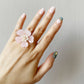 Classic Sakura glass and pearls ring
