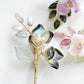 “Thank You” mini bouquet baby lily brooch in black and gold