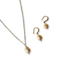 My first baroque pearl necklace and earring set in peachy pink