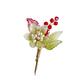 Forever green lily and red blossoms brooch
