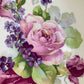 Antique hand painted rose ceramic serving bowl
