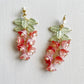 Spring Canterbury bell flowers earrings in festive red