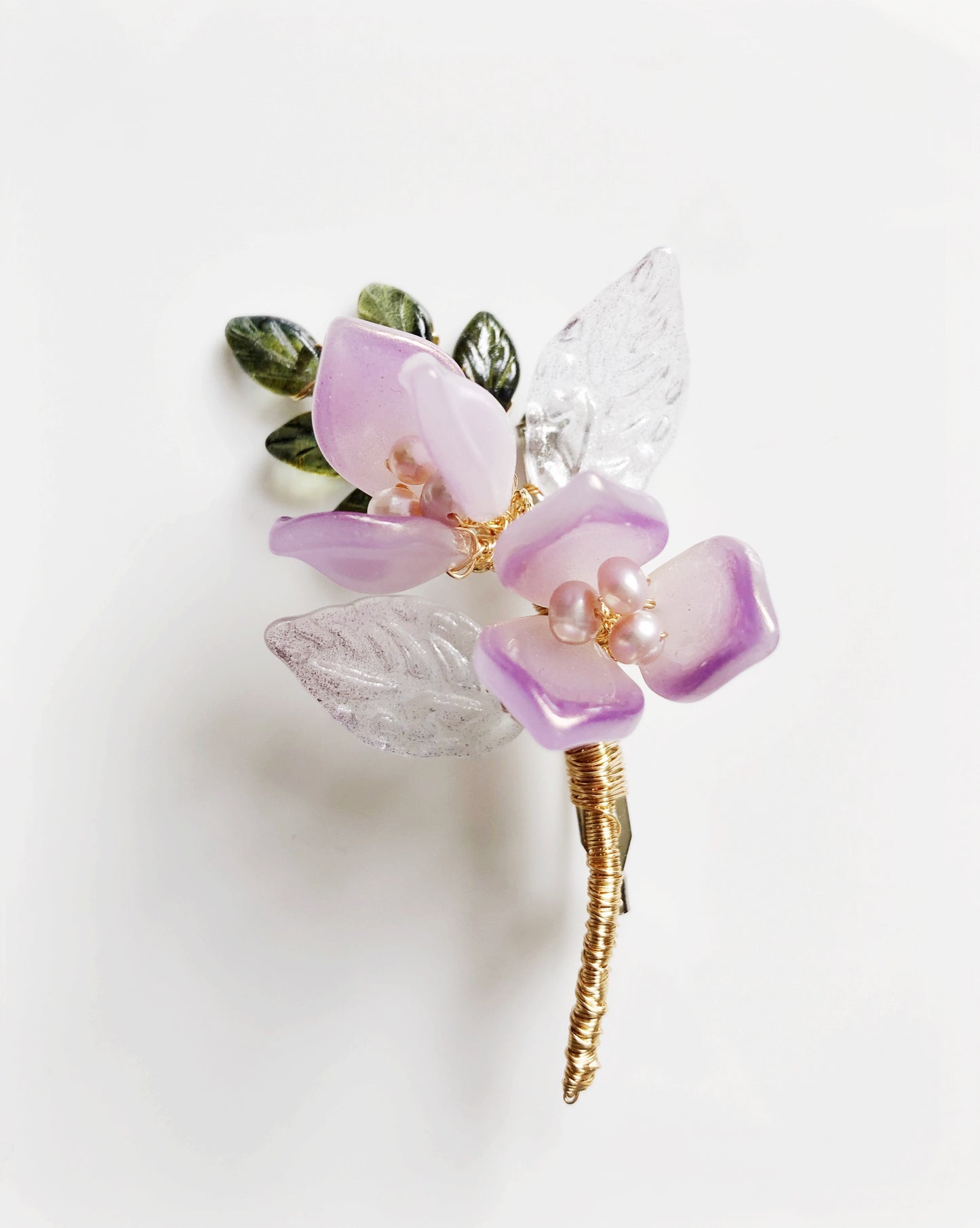 “Thank You” mini bouquet baby lily brooch in purple