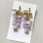 Canterbury bell flowers earrings in bright purple