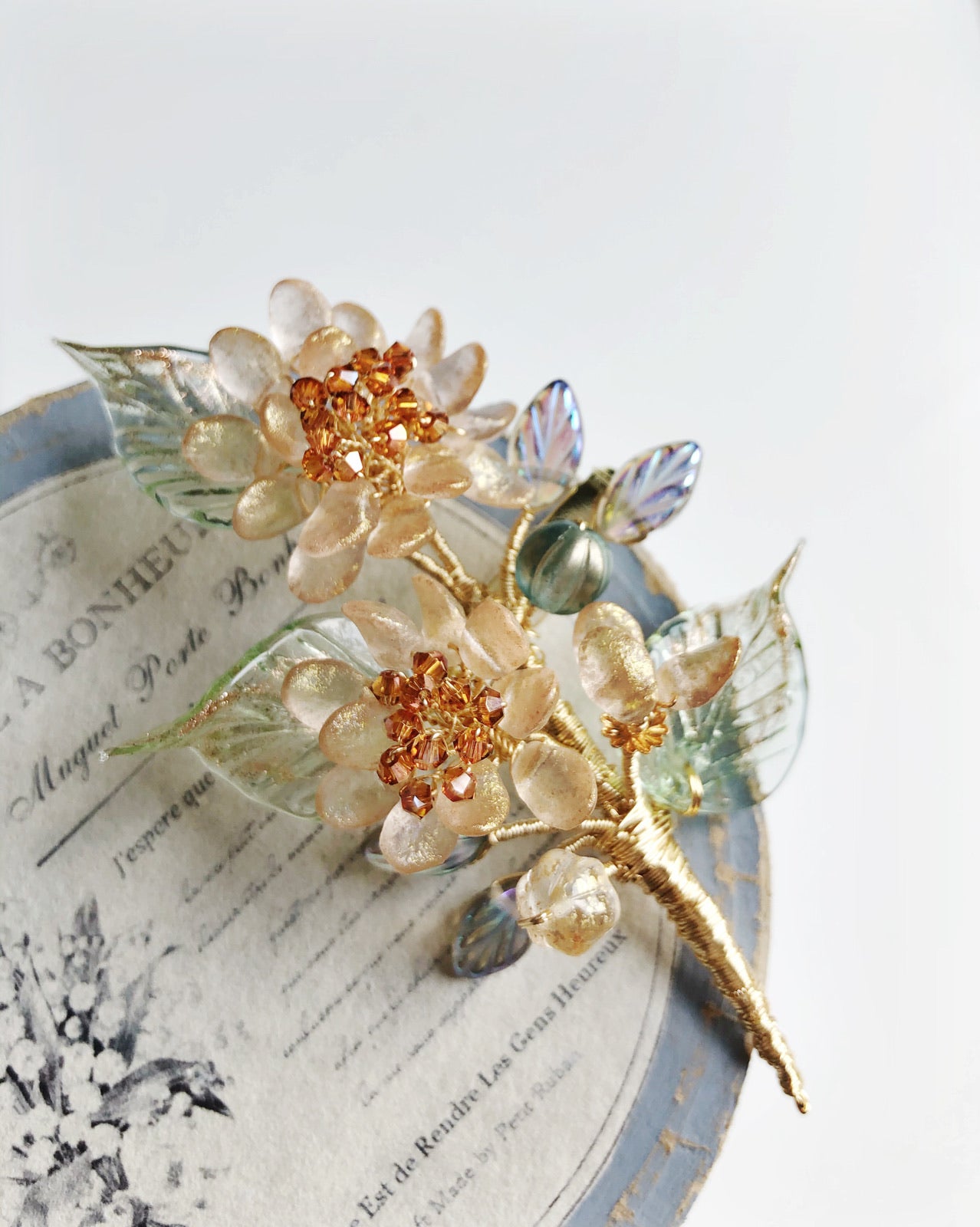 《November Palette I》LIMITED EDITION Victoria’s chrysanthemum floral bouquet brooch