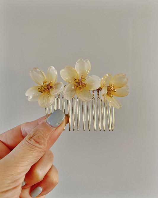Ueno Sakura Deluxe Collection: three flowers hair slide