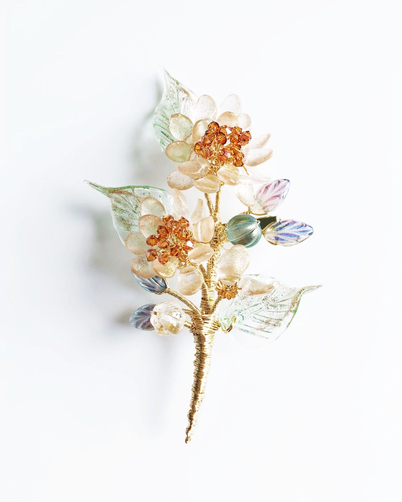 《November Palette I》LIMITED EDITION Victoria’s chrysanthemum floral bouquet brooch