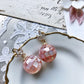 Seashell mosaic bubbles glass beads earrings in bubble gum pink
